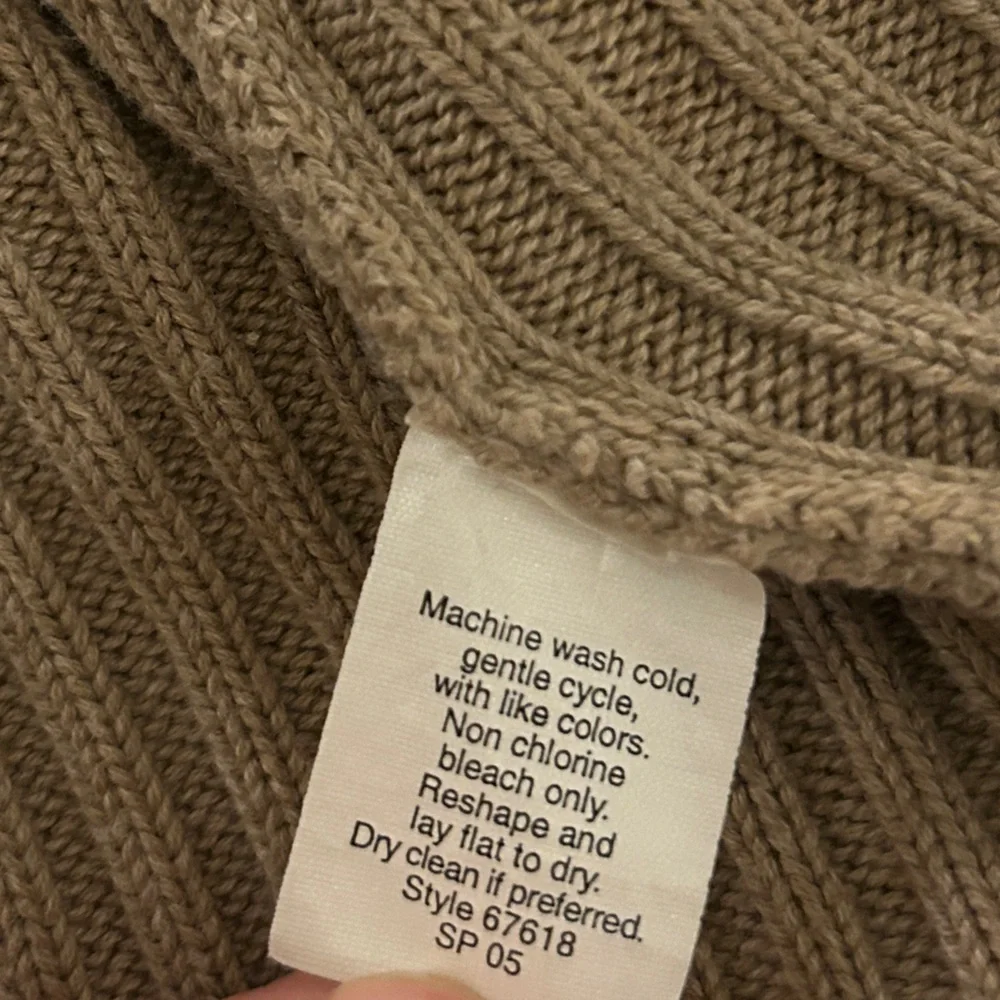 J. CREW Ribbed Full Zip Cardigan Sweater Tan/ Beige Neutral Classic